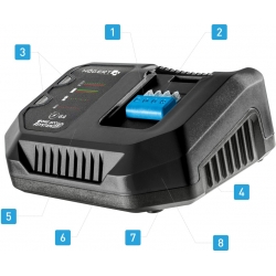 Szybka ładowarka akumulatora 6A, 18V, OneAccuSystem, Hoegert Technik